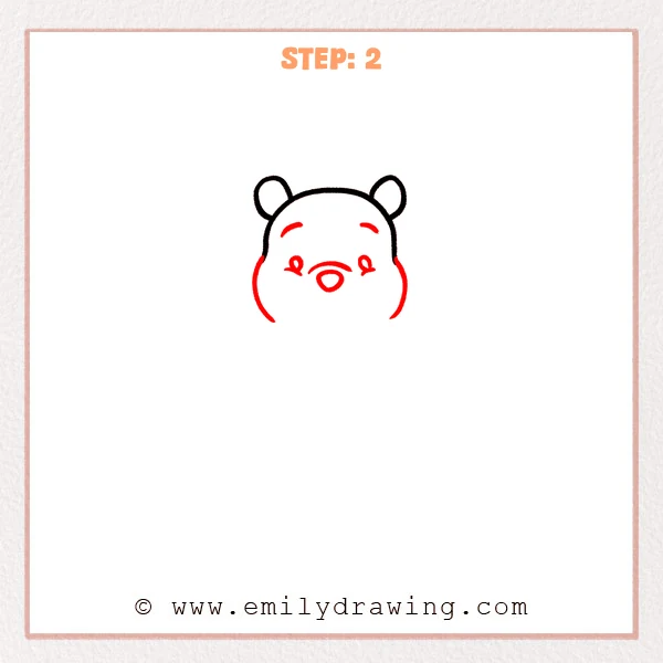 how to draw a winnie the pooh - Step 2